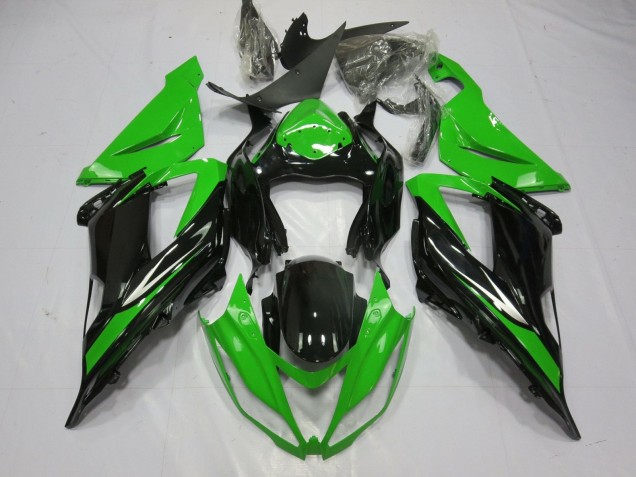 Carenagem Moto Kawasaki ZX6R 2013-2018 - Verde Preto Brilhante