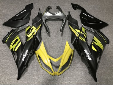 Carenagens Moto Kawasaki ZX6R 2013-2018 - Preto Fosco Amarelo