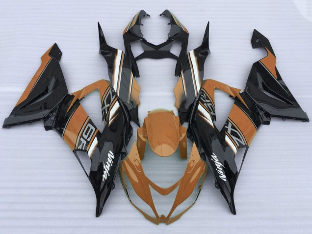 Carenagens Moto Kawasaki ZX6R 2013-2018 - Laranja Preto Branco