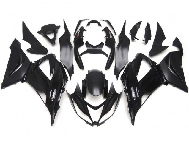 Kits Carenagem Moto Kawasaki ZX6R 2013-2018 - Preto Brilhante Preto Fosco