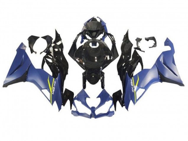 Carenagens Moto Kawasaki ZX6R 2019-2022 - Matte Azul Preto Brilhante