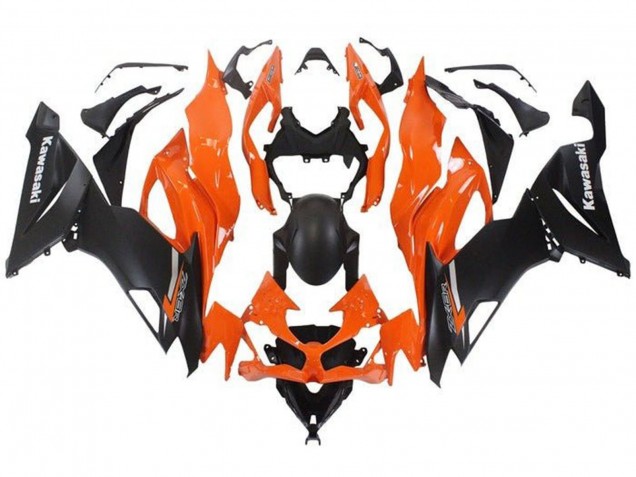 Carenagem Moto Kawasaki ZX6R 2019-2022 - Laranja Preto Fosco