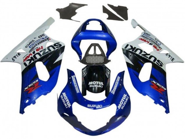 Carenagens Moto Suzuki GSXR1000 2000-2002 - Branco Vermelho Azul Preto Vermelho