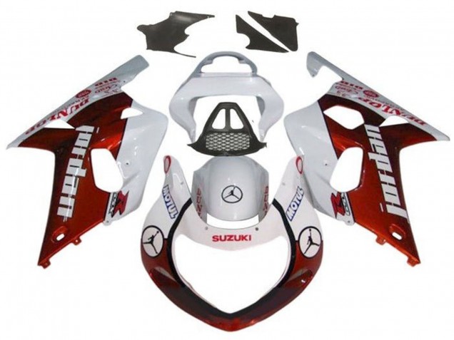Carenagens Moto Suzuki GSXR1000 2000-2002 - Branco Vermelho Jordan