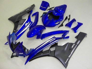 Carenagens Moto Yamaha YZF R6 2006-2007 - Azul Branco Preto Fosco Motul