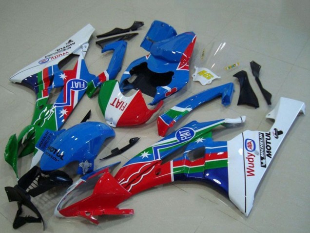 Carenagens Moto Yamaha YZF R6 2006-2007 - Branco Azul Vermelho Verde Fiat Motul