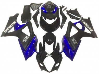 Carenagens Moto Suzuki GSXR 1000 2007-2008 - Preto Brilhante Preto Fosco Azul Cinzento