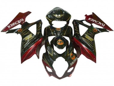 Carenagens Moto Suzuki GSXR 1000 2007-2008 - Preto Vermelho Ouro BACARDI