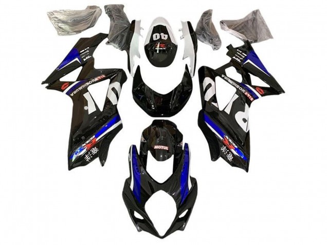 Carenagens Moto Suzuki GSXR 1000 2007-2008 - Preto Branco Azul Yoshimura