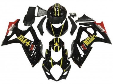 Carenagens Moto Suzuki GSXR 1000 2007-2008 - Preto Amarelo Vermelho Rizla