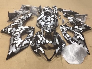 Carenagens Moto Suzuki GSXR 1000 2007-2008 - Preto Branco Cinzento Camouflage