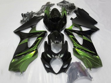 Carenagens Moto Suzuki GSXR 1000 2007-2008 - Verde Preto Brilhante