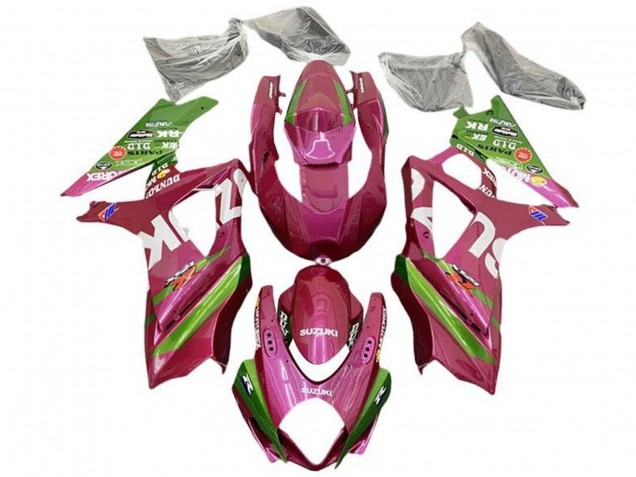 Carenagens Moto Suzuki GSXR 1000 2007-2008 - Rosa Verde Branco