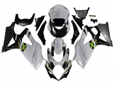 Carenagens Moto Suzuki GSXR 1000 2007-2008 - Branco Preto Jamaica