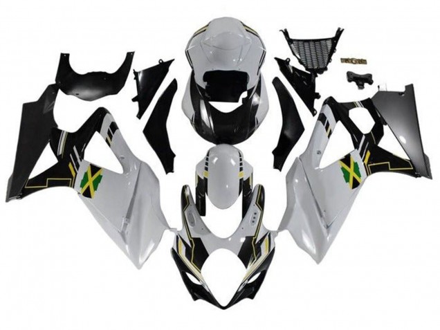 Carenagens Moto Suzuki GSXR 1000 2007-2008 - Branco Preto Jamaica