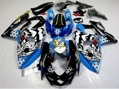 Carenagens Moto Suzuki GSXR 1000 2009-2016 - Azul Preto Branco Neve