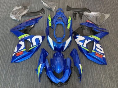 Carenagens Moto Suzuki GSXR 1000 2009-2016 - Azul Verde Néon Branco Ecstar
