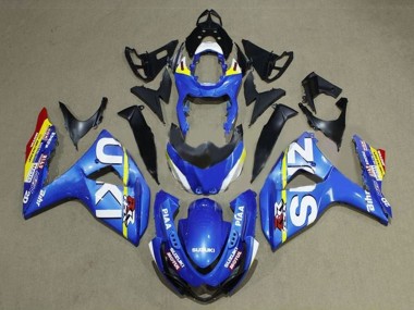 Carenagens Moto Suzuki GSXR 1000 2009-2016 - Azul Branco Amarelo Listra