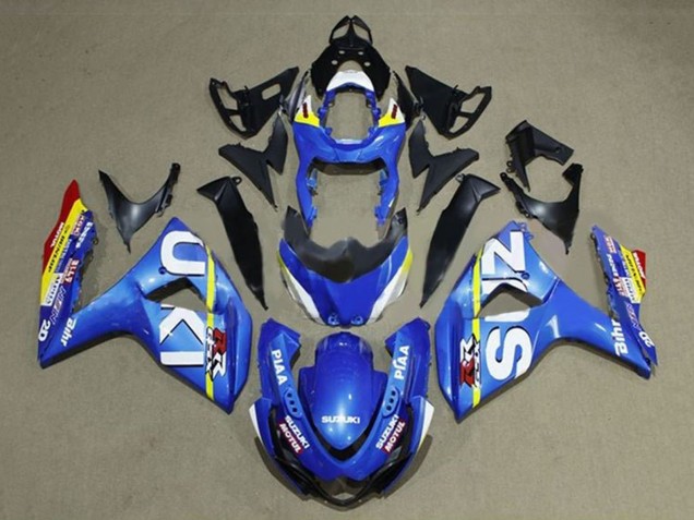 Carenagens Moto Suzuki GSXR 1000 2009-2016 - Azul Branco Amarelo Listra