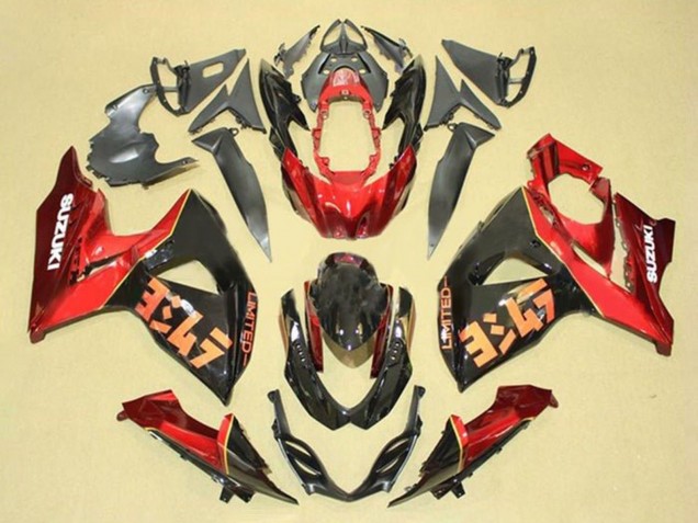 Kits Carenagem Moto Suzuki GSXR 1000 2009-2016 - Vermelho Preto