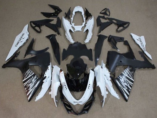 Carenagens Moto Suzuki GSXR 1000 2009-2016 - Branco Preto Prata Checker