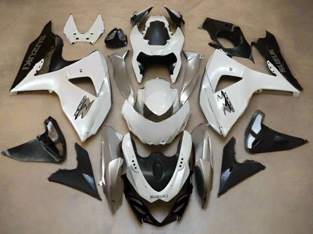 Carenagens Moto Suzuki GSXR 1000 2009-2016 - Branco Pérola Prata Preto Fosco