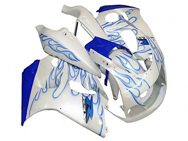 Carenagens Moto Suzuki GSXR 600 / GSXR 750 1996-2000 - Branco Azul Chama