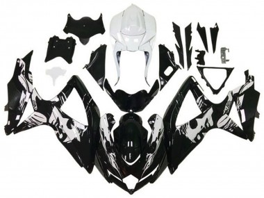 Carenagens Moto Suzuki GSXR 600 / GSXR 750 2008-2010 - Branco Preto Brilhante Leyla