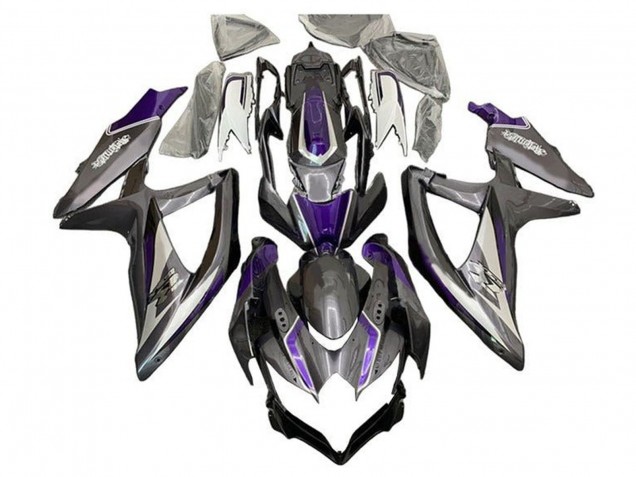 Carenagens Moto Suzuki GSXR 600 / GSXR 750 2008-2010 - Prata Cinzento Roxo