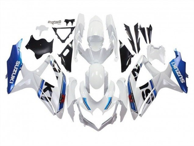Carenagens Moto Suzuki GSXR 600 / GSXR 750 2008-2010 - Branco Azul Listra