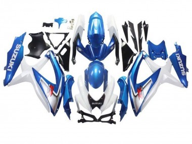 Carenagens Moto Suzuki GSXR 600 / GSXR 750 2008-2010 - Branco Azul Claro Vermelho