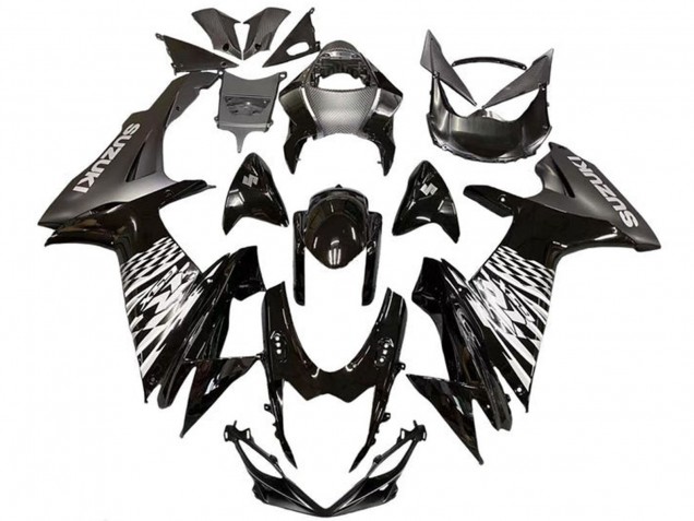Carenagens Moto Suzuki GSXR 600 / GSXR 750 2011-2024 - Preto Brilhante Prata