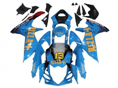 Carenagens Moto Suzuki GSXR 600 / GSXR 750 2011-2024 - Azul Amarelo Vermelho Preto Rizla 13