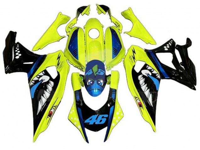 Carenagens Moto Yamaha YZF R7 2021-2024 - Amarelo Preto Tubarão