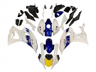 Carenagens Moto Yamaha YZF R7 2021-2024 - Branco Amarelo Azul Listra
