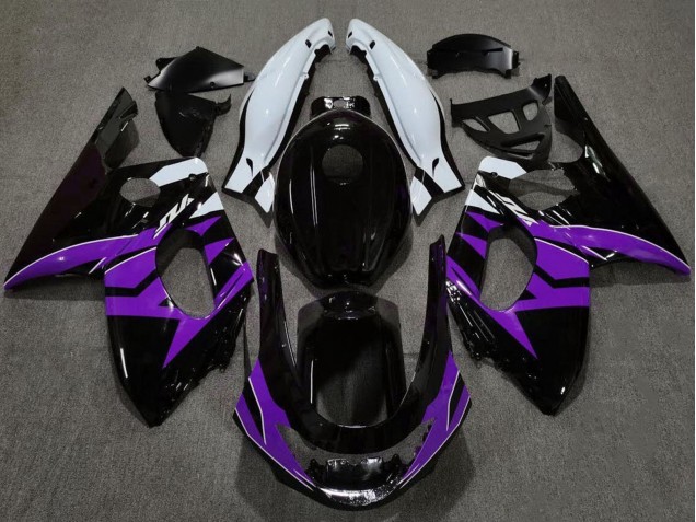 Carenagens Moto Yamaha YZF600R Thundercat 1996-2007 - Preto Brilhante Roxo Branco