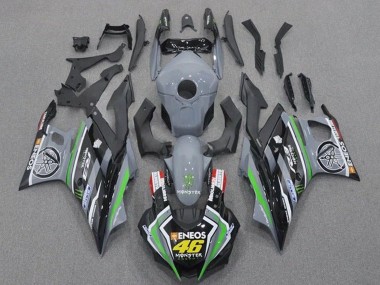 Carenagens Moto Yamaha YZF R3/R25 2019-2021 - Cinzento Preto Verde Preto ENEOS Monstro 46