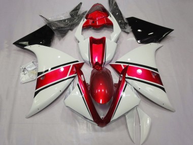 Carenagem Moto Yamaha YZF 1000 R1 2009-2011 - Branco Vermelho Preto