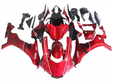Carenagem Moto Yamaha YZF 1000 R1 2015-2019 - Vermelho Preto Branco Listra