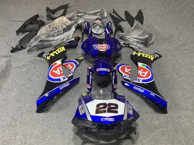 Carenagens Moto Yamaha YZF 1000 R1 2015-2019 - Azul Branco Preto Vermelho Pata 22