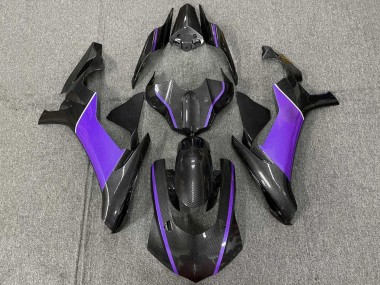 Carenagem Moto Yamaha YZF 1000 R1 2015-2019 - Falso Fibra de Carbono Roxo