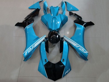 Carenagens Moto Yamaha YZF 1000 R1 2015-2019 - Azul Prata Preto Brilhante