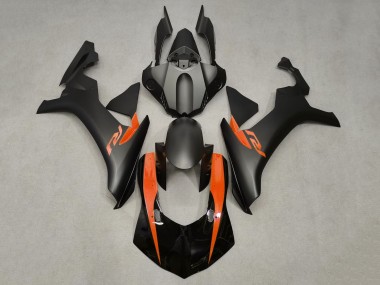 Carenagens Moto Yamaha YZF 1000 R1 2015-2019 - Preto Fosco Preto Brilhante Laranja