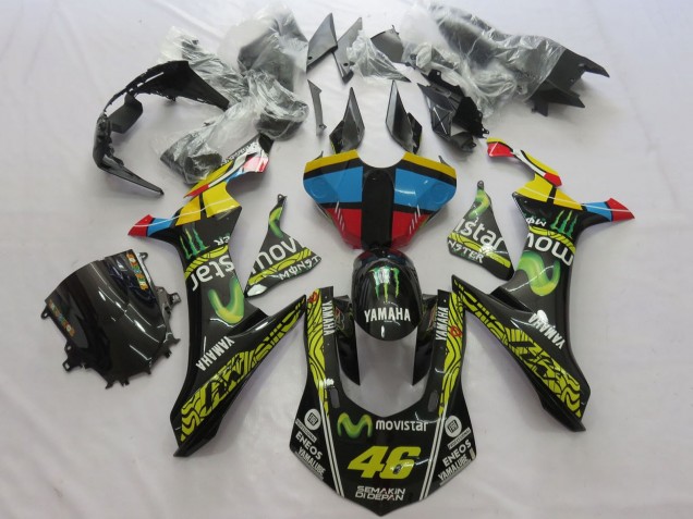 Carenagens Moto Yamaha YZF 1000 R1 2015-2019 - Amarelo Azul Vermelho Preto Verde Monstro MoviStar Semakin Didepan ENEOS 46