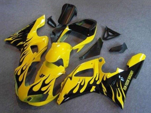 Carenagens Moto Yamaha YZF 1000 R1 1998-1999 - Amarelo Preto Chama