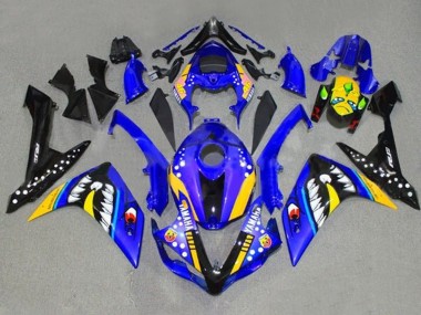 Carenagens Moto Yamaha YZF 1000 R1 2007-2008 - Azul Amarelo Preto Tubarão