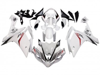 Carenagem Moto Yamaha YZF 1000 R1 2007-2008 - Branco Vermelho Preto Listra