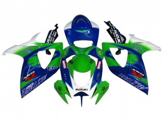 Carenagens Moto Suzuki GSXR 600 / GSXR 750 2006-2007 - Branco Azul Verde Alstare