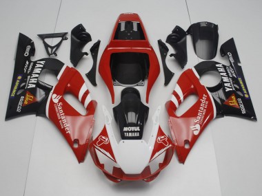 Carenagens Moto Yamaha YZF R6 1998-2002 - Vermelho Branco Preto Motul Santander