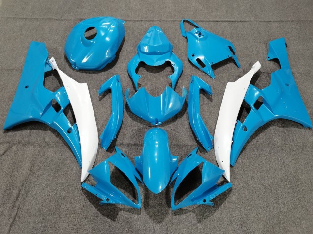 Carenagens Moto Yamaha YZF R6 2006-2007 - Azul Claro Branco
